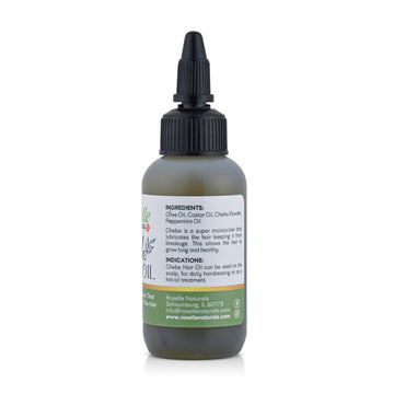 Roselle Naturals aceite Chebe para fortalecimiento capilar y cabello más resistente.