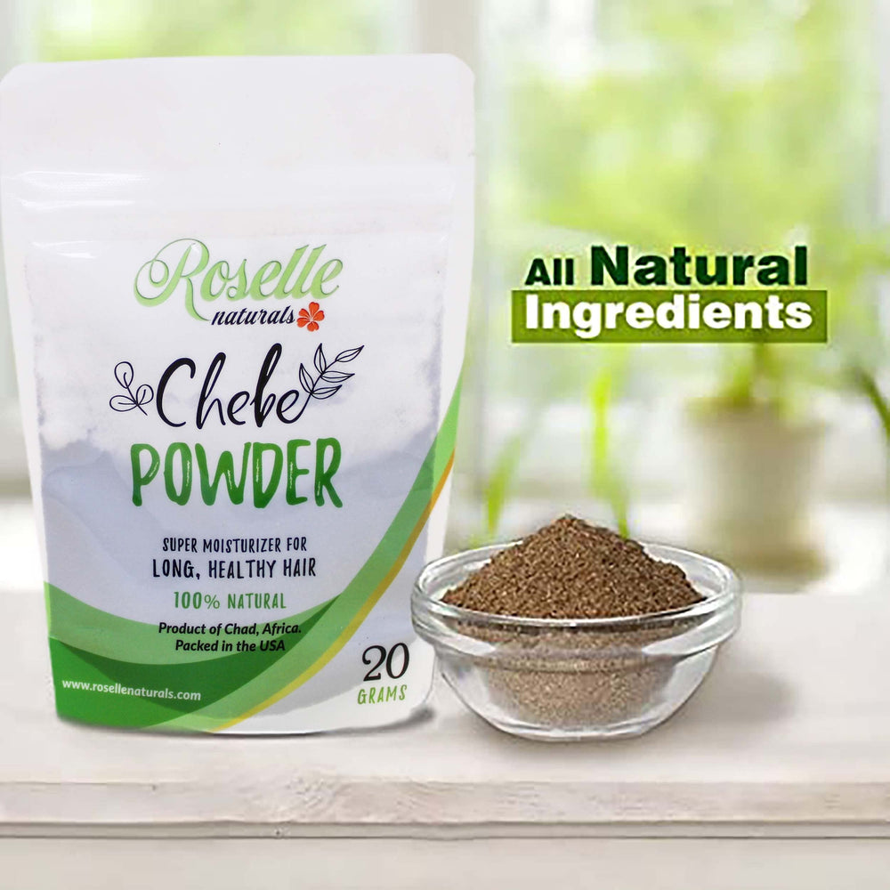 Roselle Naturals Polvo Chebe con textura pulverizada para mezcla fácil