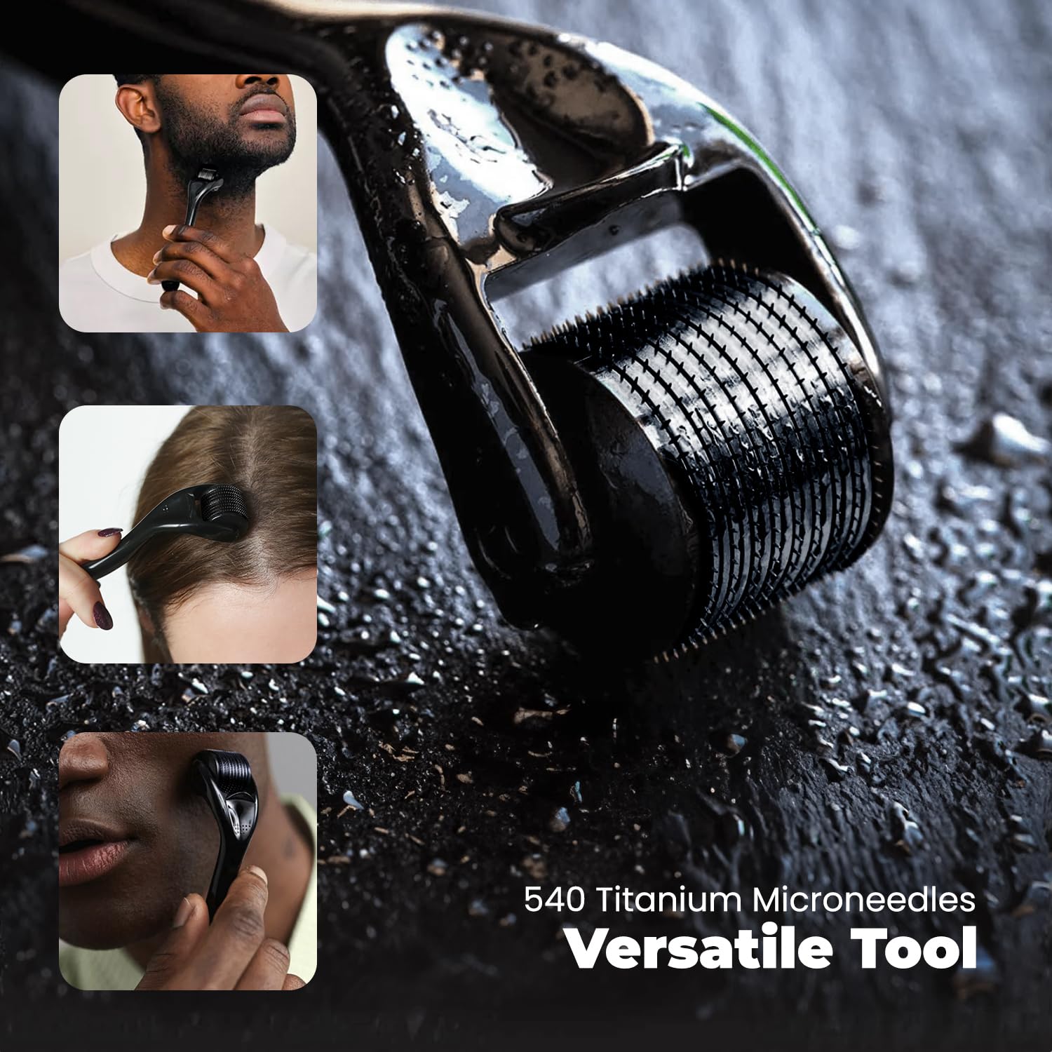 ROSELYNBOUTIQUE Rodillo de microagujas barba: cuidado cómodo para la barba.