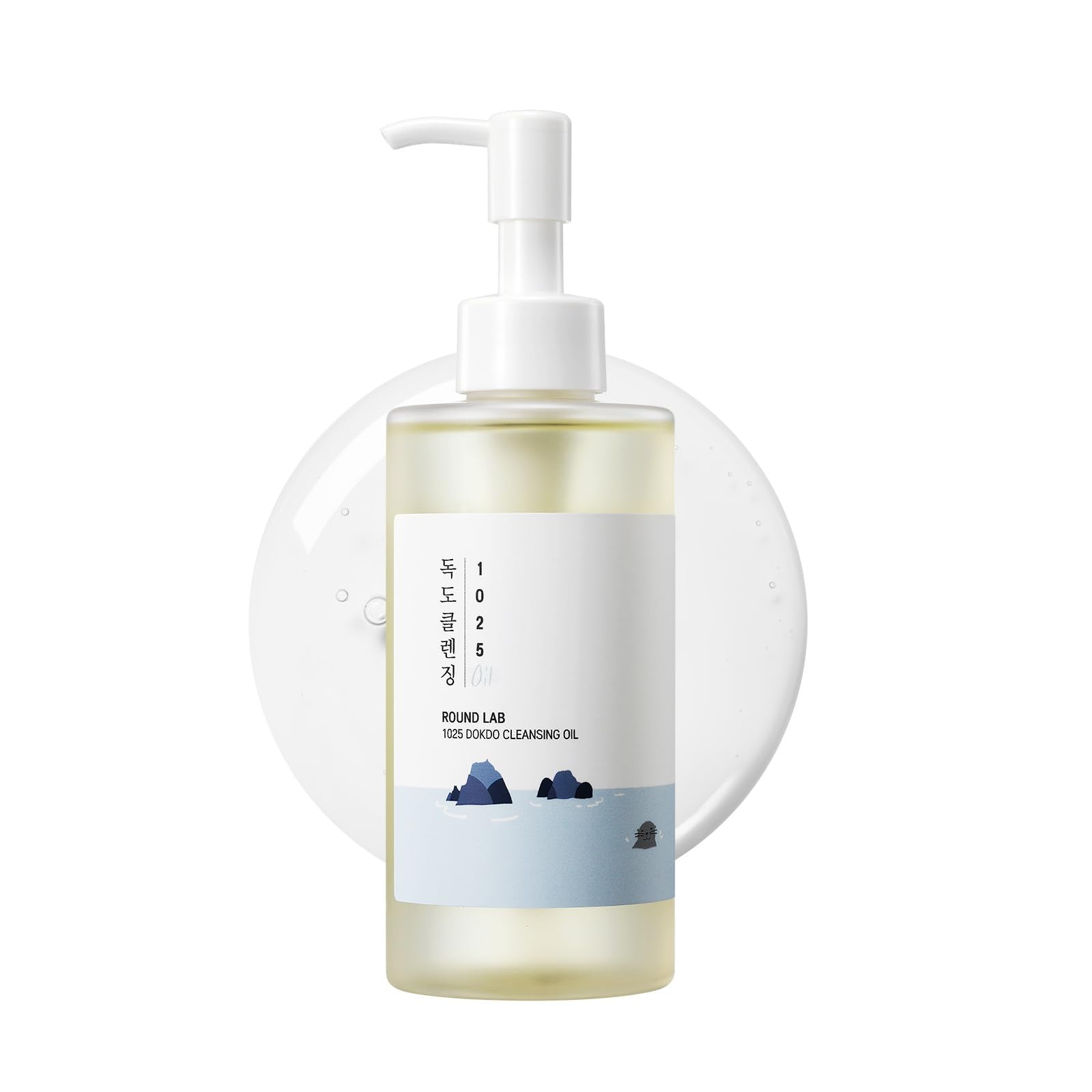 ROUND LAB 1025 Dokdo, botella de aceite limpiador suave para piel sensible y limpia.