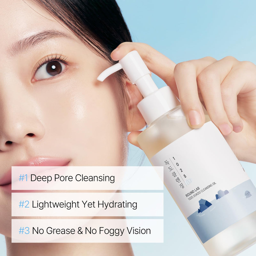 ROUND LAB 1025 Dokdo, elimina maquillaje sin irritar, ideal para uso diario.