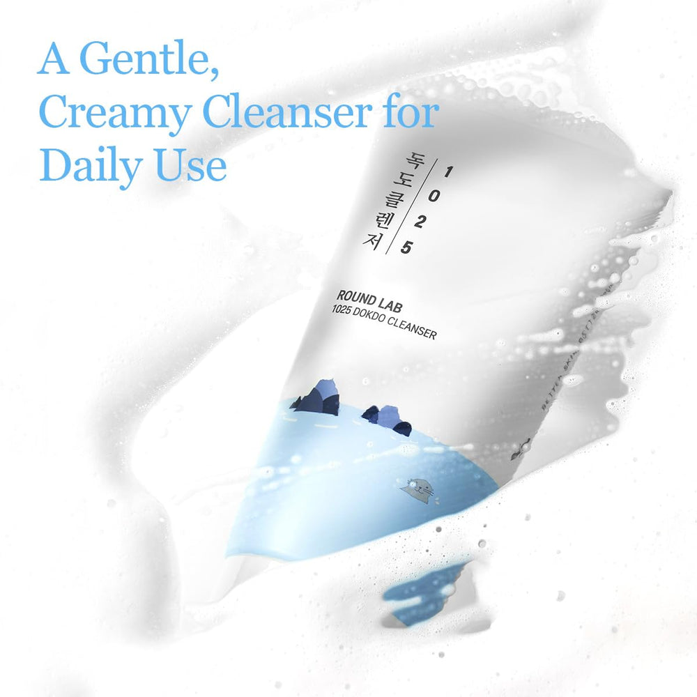 ROUND LAB 1025 Dokdo Cleanser: espuma cremosa que limpia profundamente sin resecar