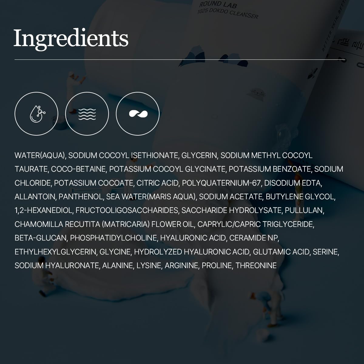 ROUND LAB 1025 Dokdo Cleanser: panthenol para calmar irritaciones leves durante la limpieza