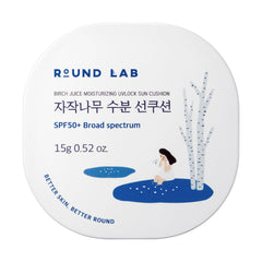 ROUND LAB Birch Juice Sun Cushion en estuche con espejo para retoques rápidos