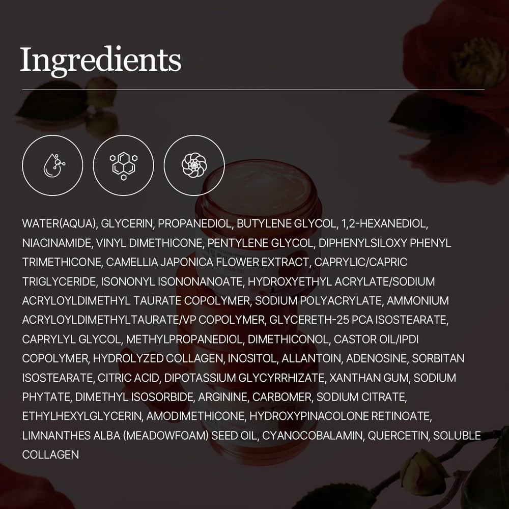 ROUND LAB Camellia Deep Collagen Firming Cream mejora elasticidad y firmeza.