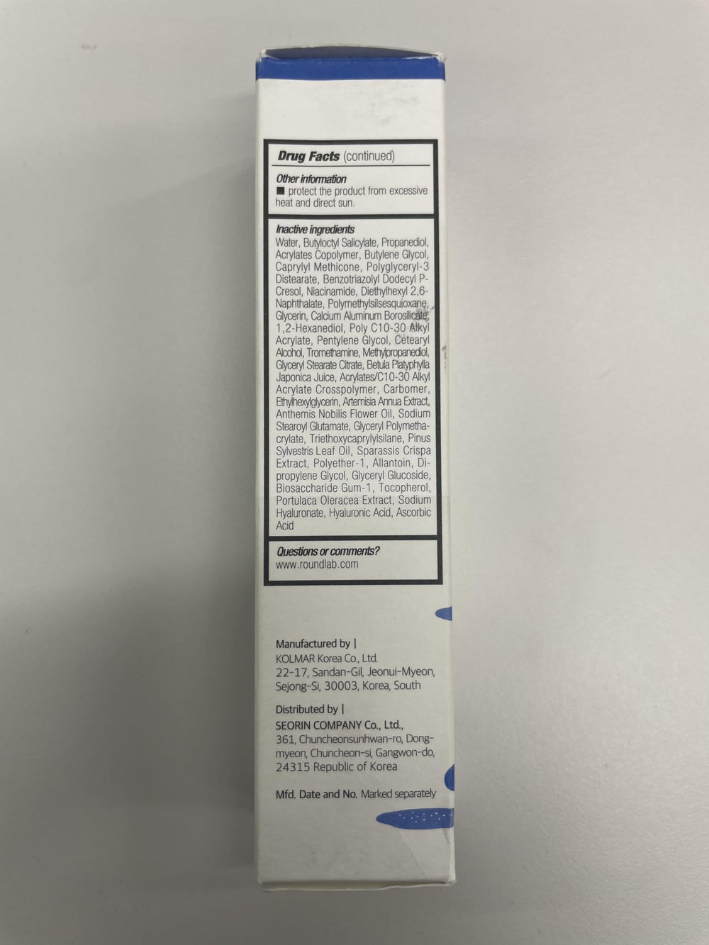 ROUND LAB Protección UV diaria, sensación ligera y no grasa.