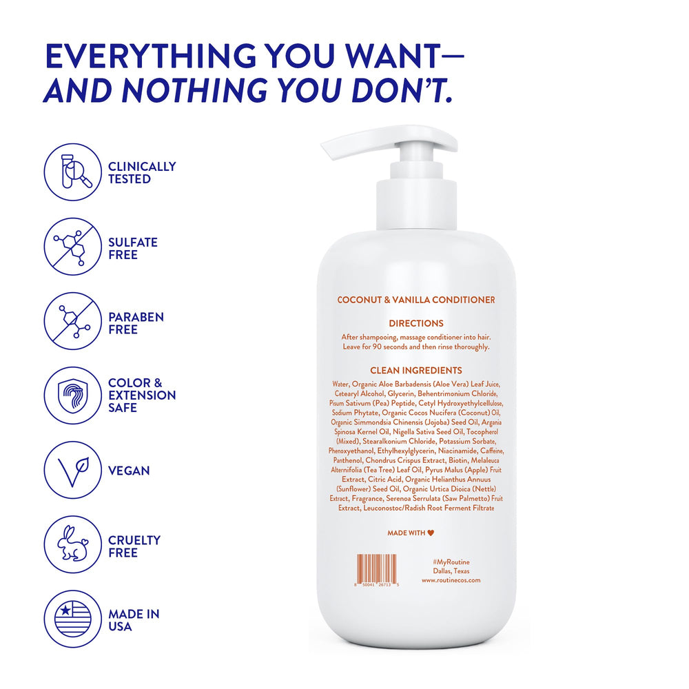 Routine Wellness fórmula vegana y libre de sulfatos mantiene cabello nutrido