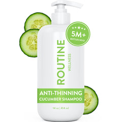 Champú Routine Wellness antiafinamiento en botella, vertido para lavado suave y fortalecimiento del cabello