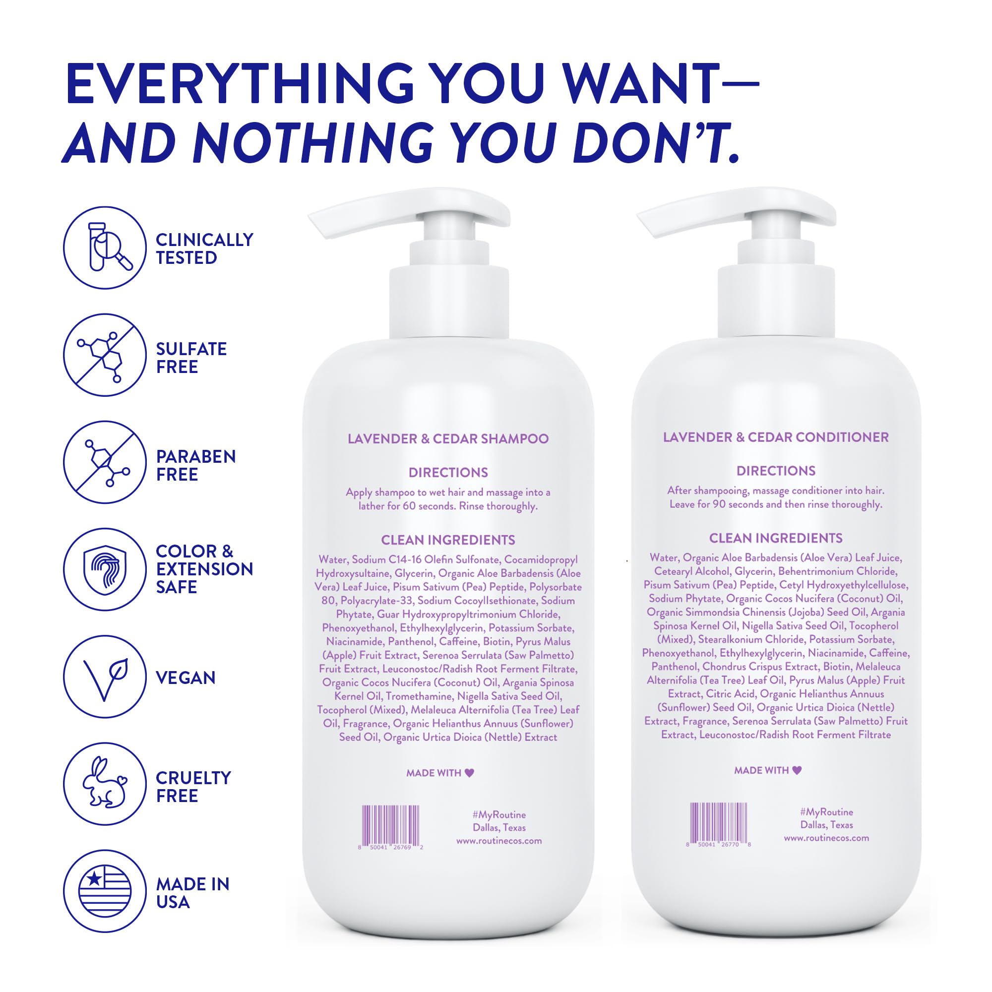Routine Wellness empaque de dos frascos lavanda-cedro