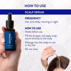 Cuero cabelludo relajado gracias a Routine Wellness Serum, menos irritación.