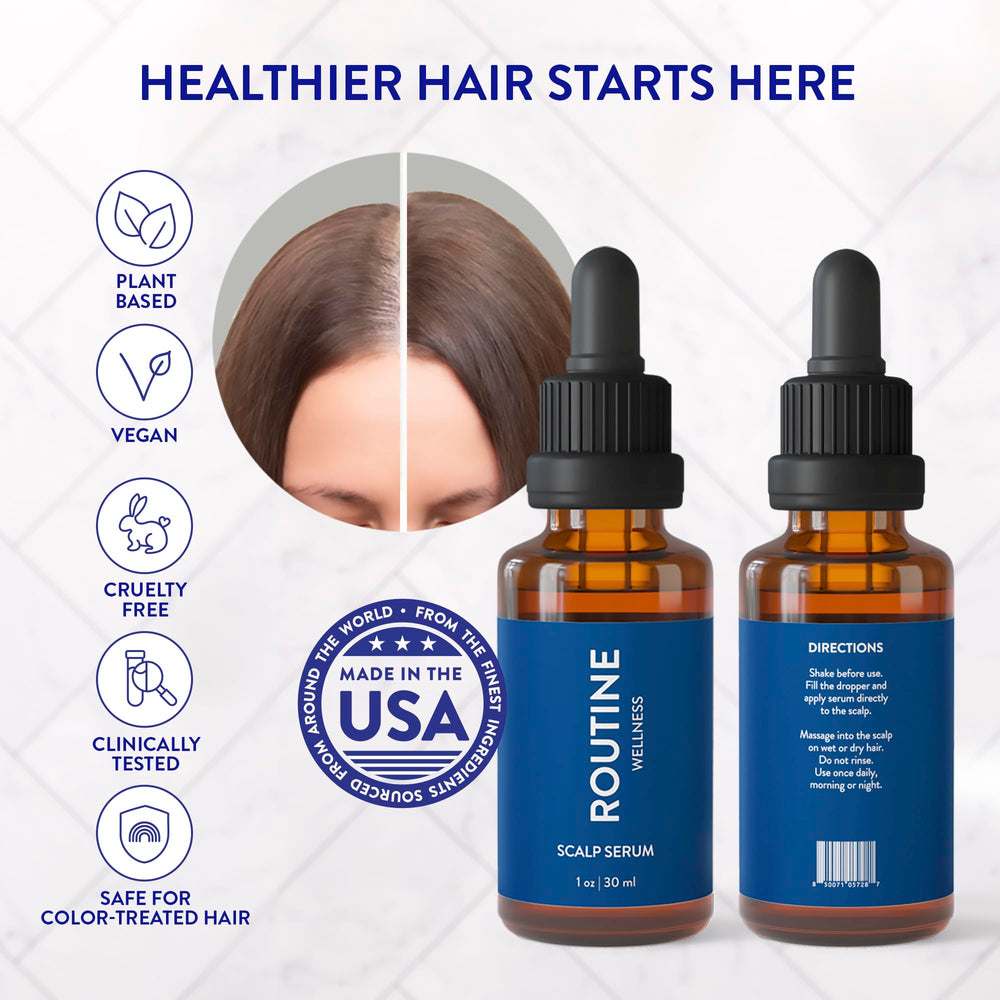 Textura ligera de Routine Wellness Serum deja cabello fresco sin residuos.