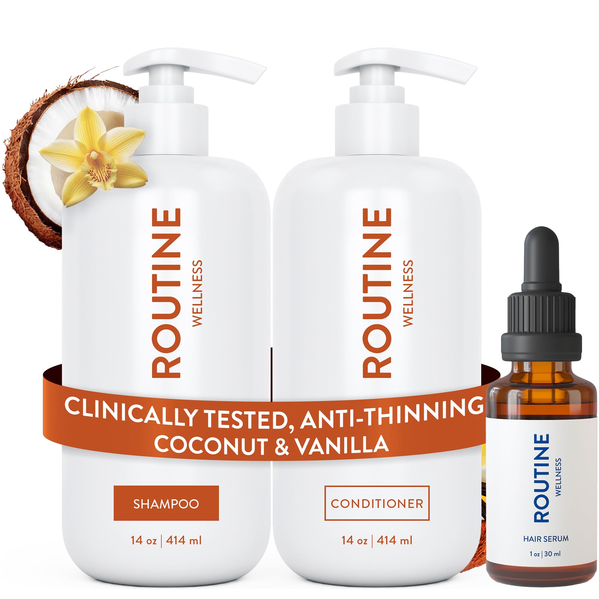 Champú Routine Wellness: botella en primer plano para cabello más fuerte.