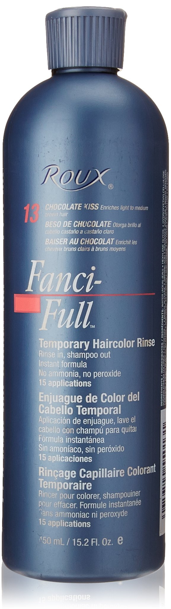 Roux Fanci-Full Enjuague Chocolate Kiss: bote que ofrece color natural y tono suave.