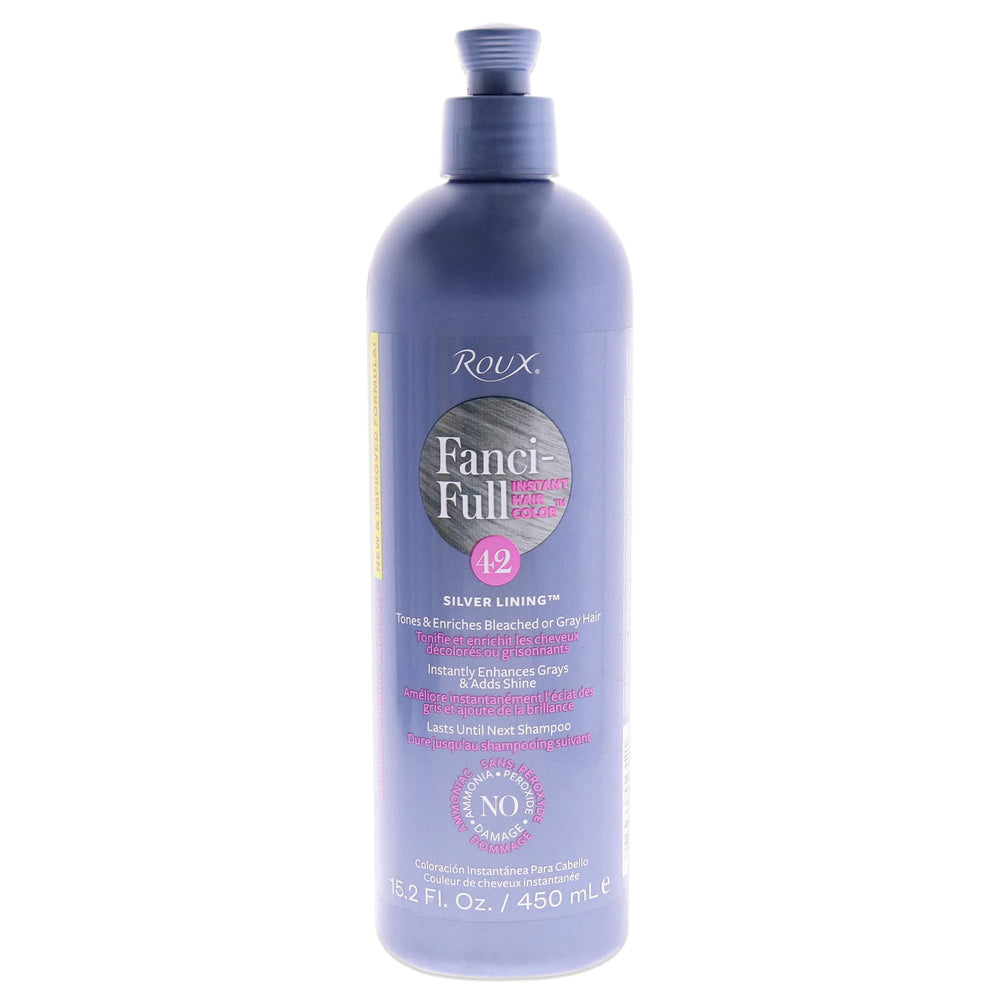 Roux Fanci-Full enjuague color instantáneo para cabello, plateado luminoso, difumina canas temporalmente.