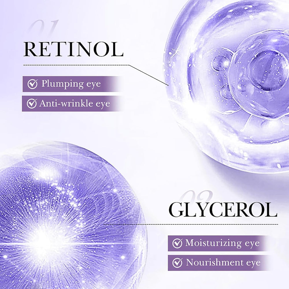 Aplicación nocturna de Rouxun crema ojos retinol para revitalizar la mirada.