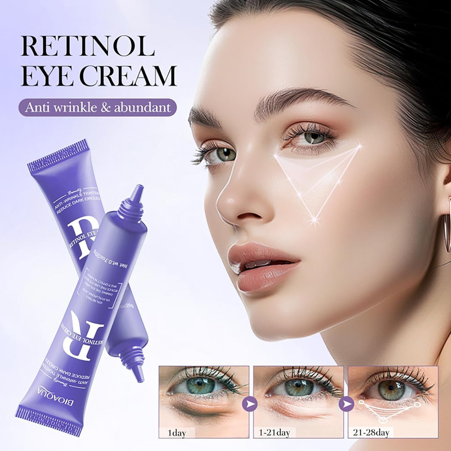 Textura gel suave de Rouxun para ojos, hidrata y suaviza el contorno.