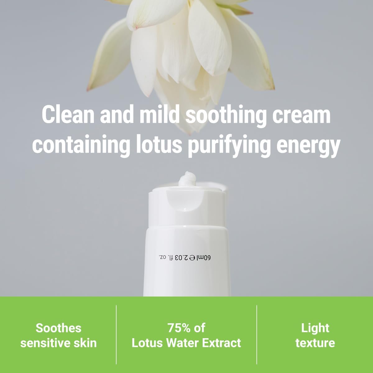 Texture légère de la crème Lotus Rovectin sans sensation grasse.