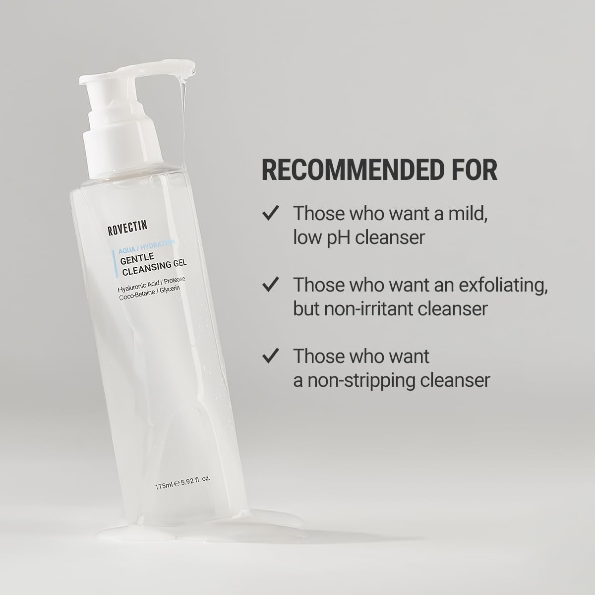 ROVECTIN Gel de Limpieza Agua: ideal para doble limpieza suave.