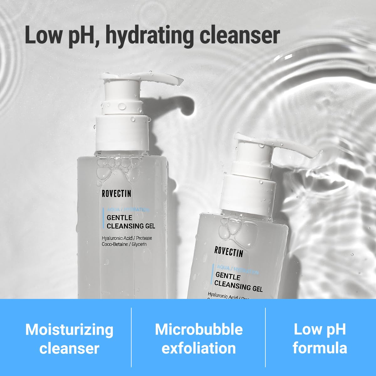 ROVECTIN Gel de Limpieza Agua: espuma suave para limpieza diaria sin irritación.