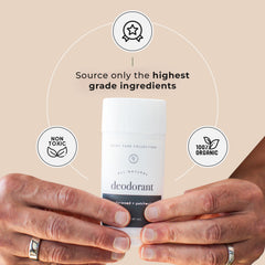 Rowe Casa Organics Desodorante Cedro-Patchouli 2 onzas: envase práctico para uso diario