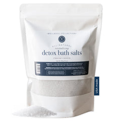 Rowe Casa Organics Sels de Bain Détox emballage prêt pour expérience spa à domicile.