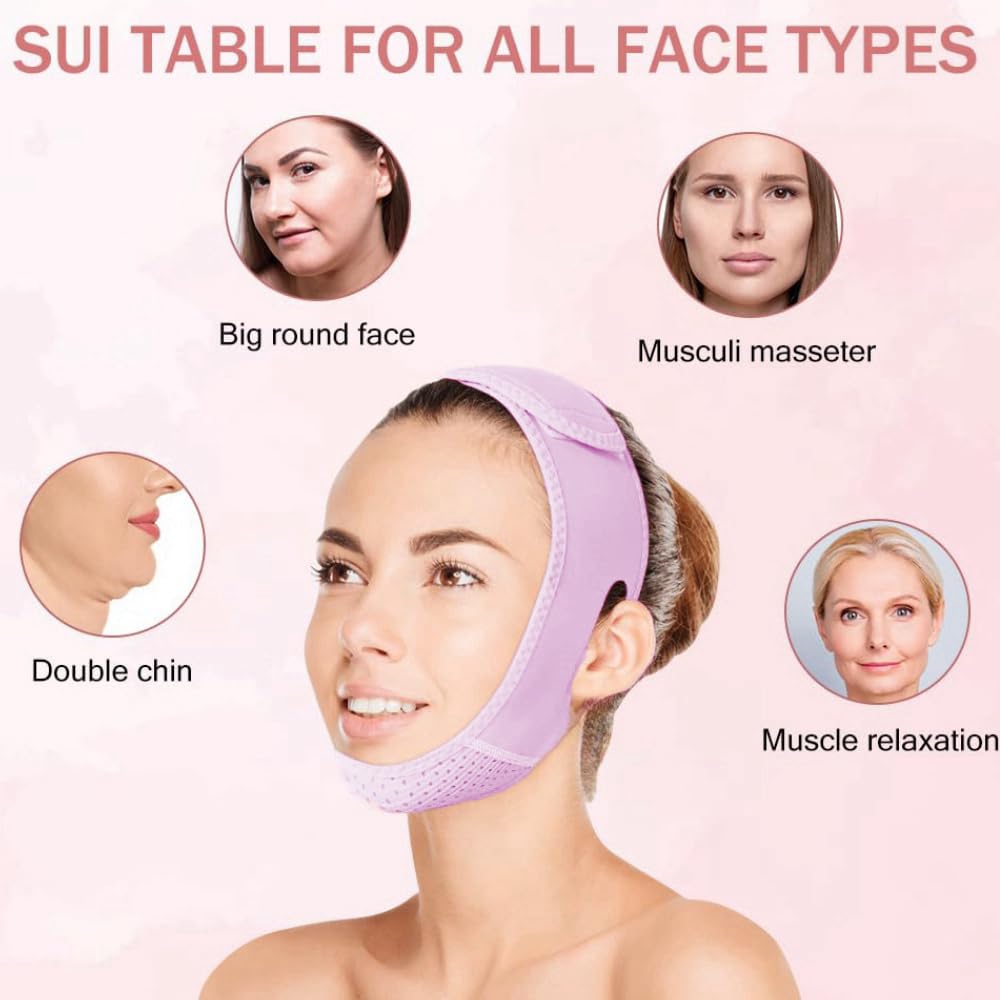 ROWMATE V Line Lifting Mask, para mujeres, mejora sutil del contorno de mandíbula.