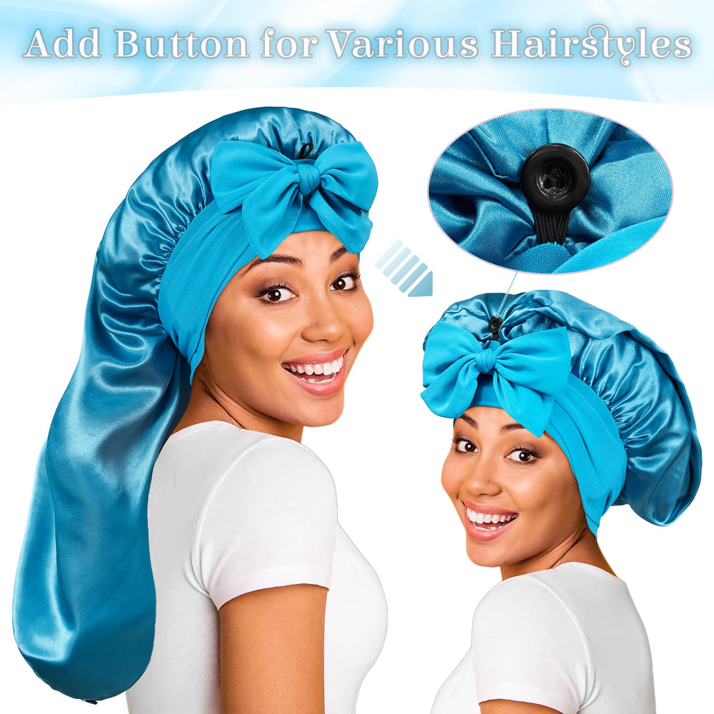 ROYBENS gorro satén para cabello rizado mantiene la humedad y reduce tirones nocturnos