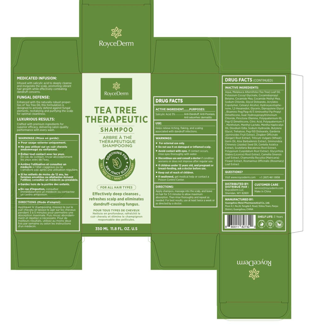 Roycederm Ingredientes: árbol de té y aceites naturales para un aroma relajante.