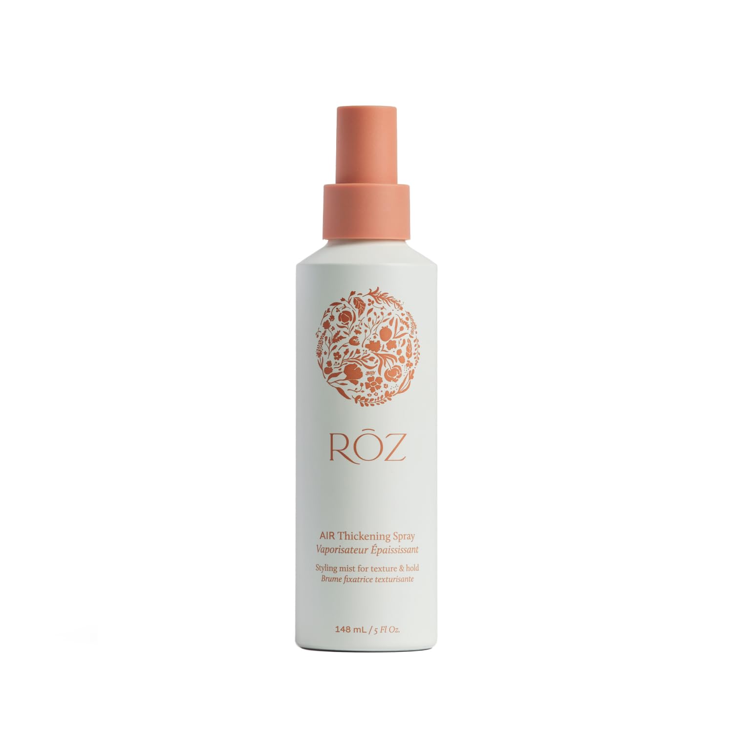 RŌZ Air Thickening Spray en botella ofrece volumen inmediato para el cabello