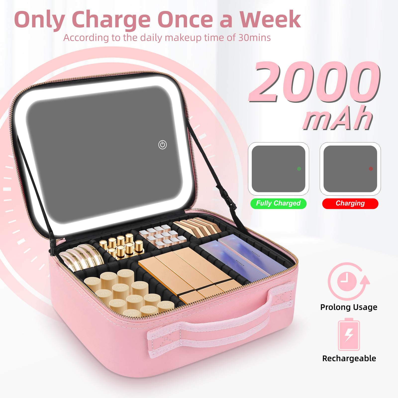 RRtide estuche con espejo, regalo ideal para mujeres