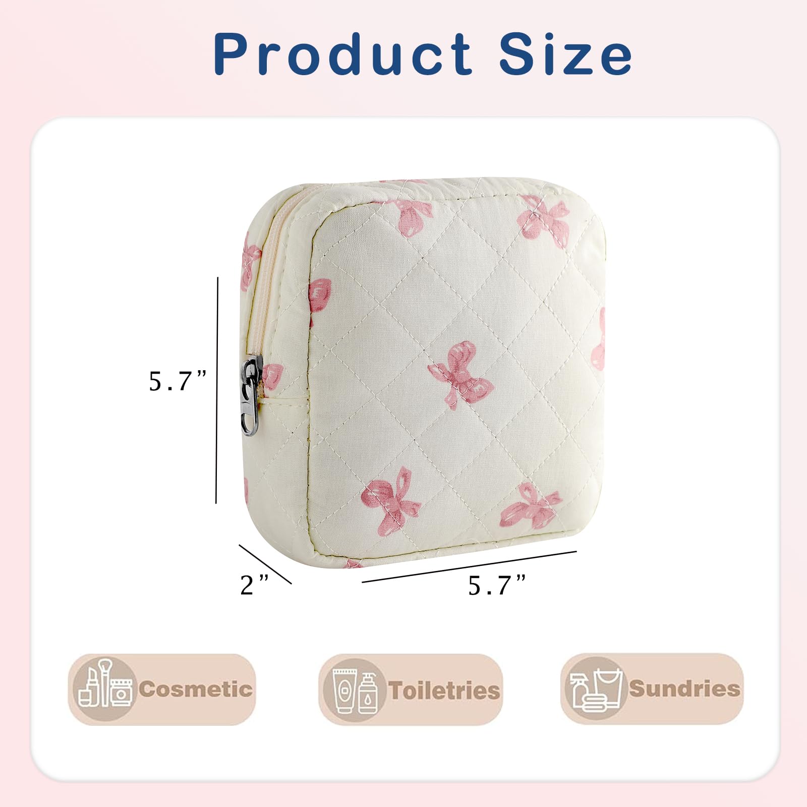 RSRSLEII bolsa maquillaje con bolsillo interior para mantener elementos ordenados.