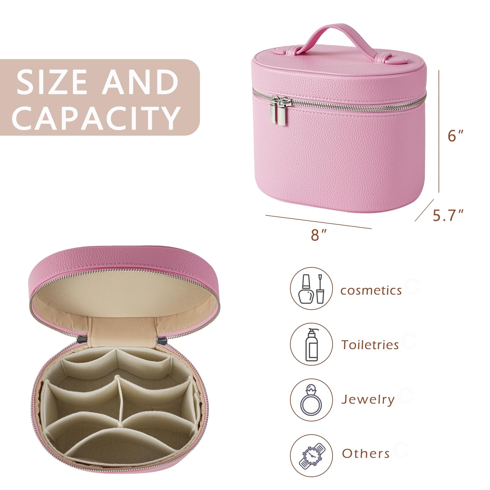 RSRSLEII material PU impermeable mantiene tus cosméticos protegidos durante el viaje.