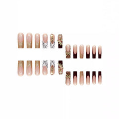 RTKHFZE uñas acrílicas con diseño de piedras cristal, look deslumbrante