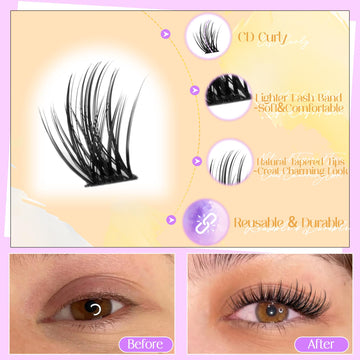 Pestañas Ruairie clusters 3D natural para enfatizar la mirada sin esfuerzo.
