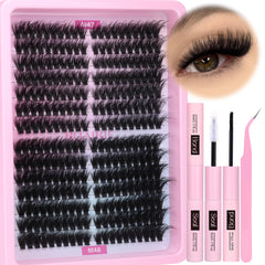 Ruairie kit pestanas cluster 280pcs para volumen diario