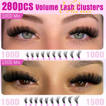 Ruairie clusters volumen 3D, pestanas ligeras y definidas