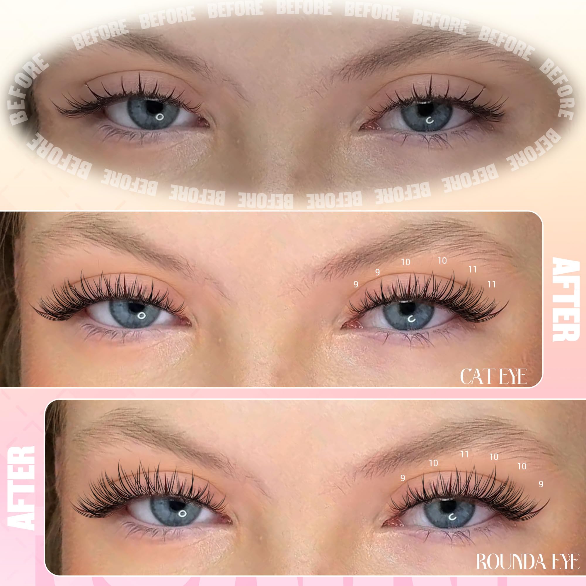 Ruairie pack de pestañas 96 piezas, kit completo para varios looks