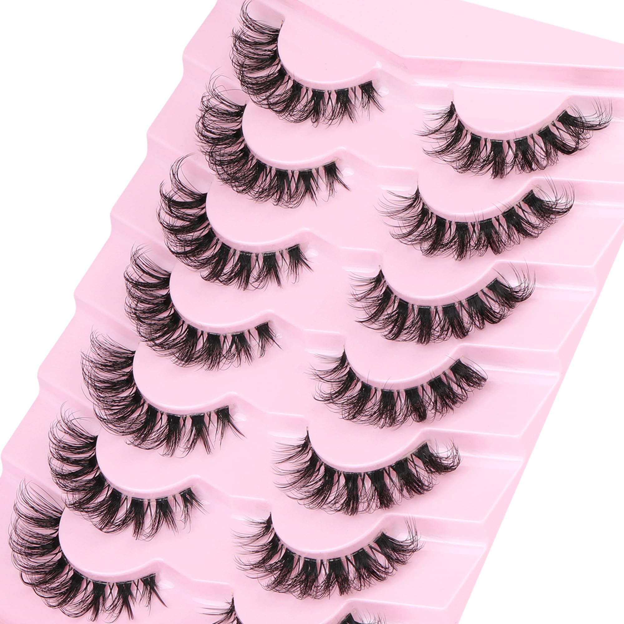Ruairie Pestañas Falsas Mink Sintético 16 mm, 7 Pares – Aspecto Natural y Efecto Ojo de Gato