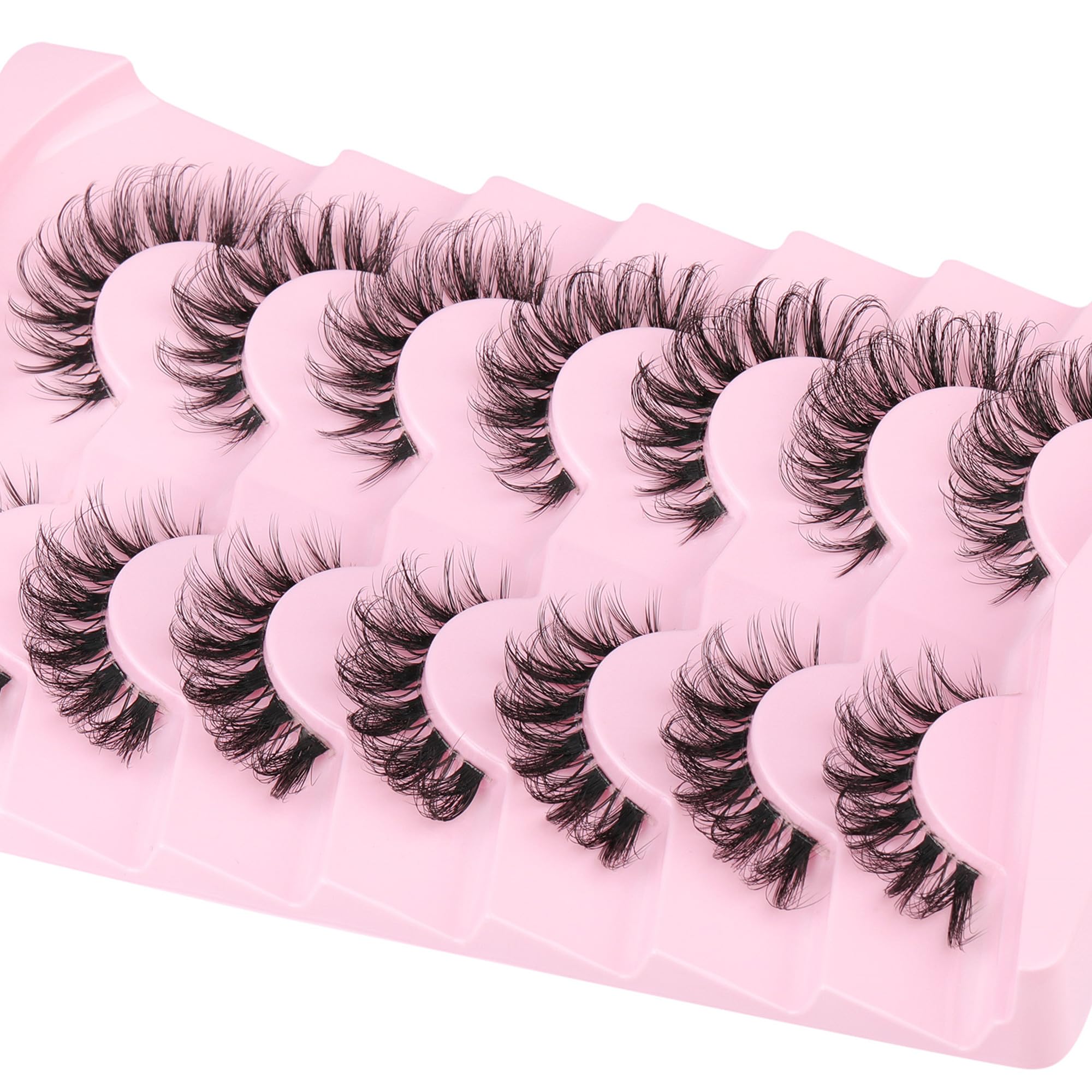Ruairie Pestañas Falsas Mink Sintético 16 mm, 7 Pares – Aspecto Natural y Efecto Ojo de Gato