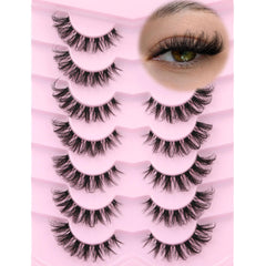 Ruairie Pestañas Falsas Mink Sintético 16 mm, 7 Pares – Aspecto Natural y Efecto Ojo de Gato