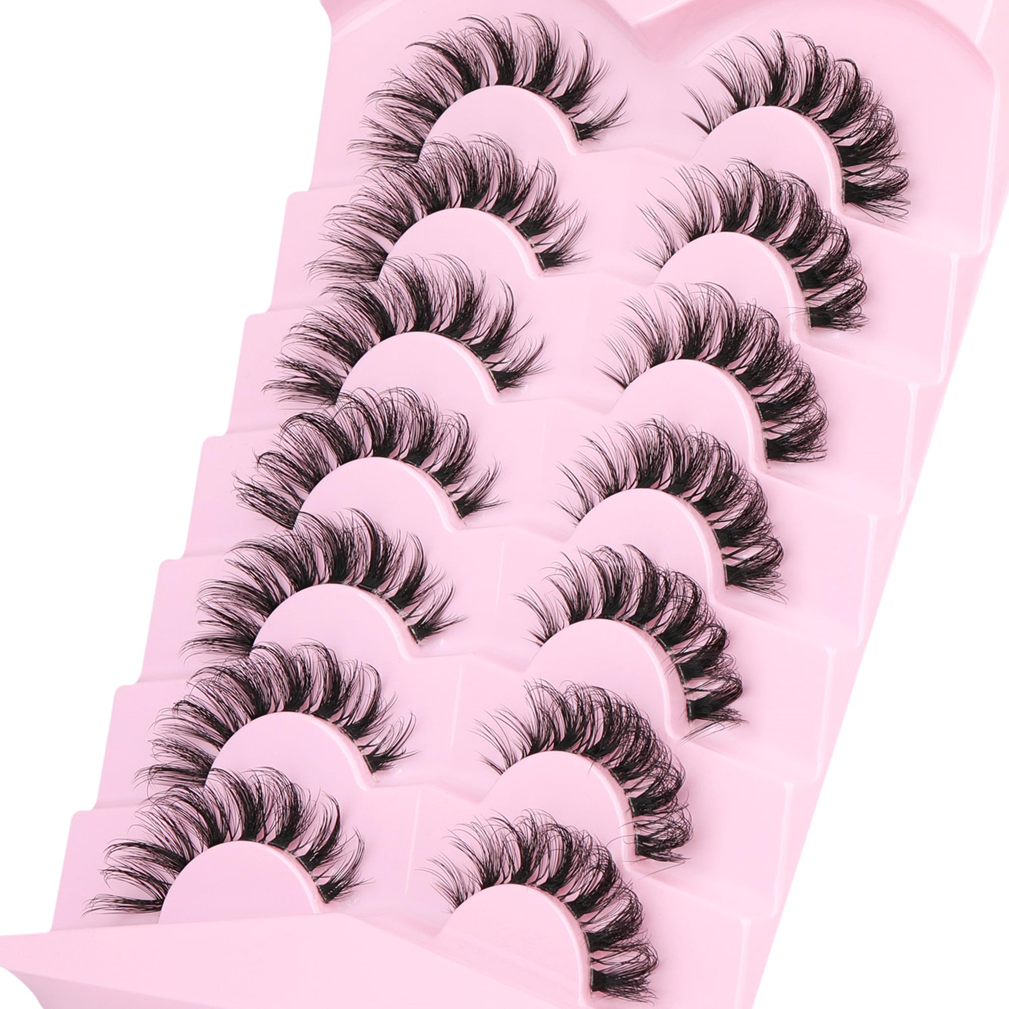 Ruairie Pestañas Falsas Mink Sintético 16 mm, 7 Pares – Aspecto Natural y Efecto Ojo de Gato