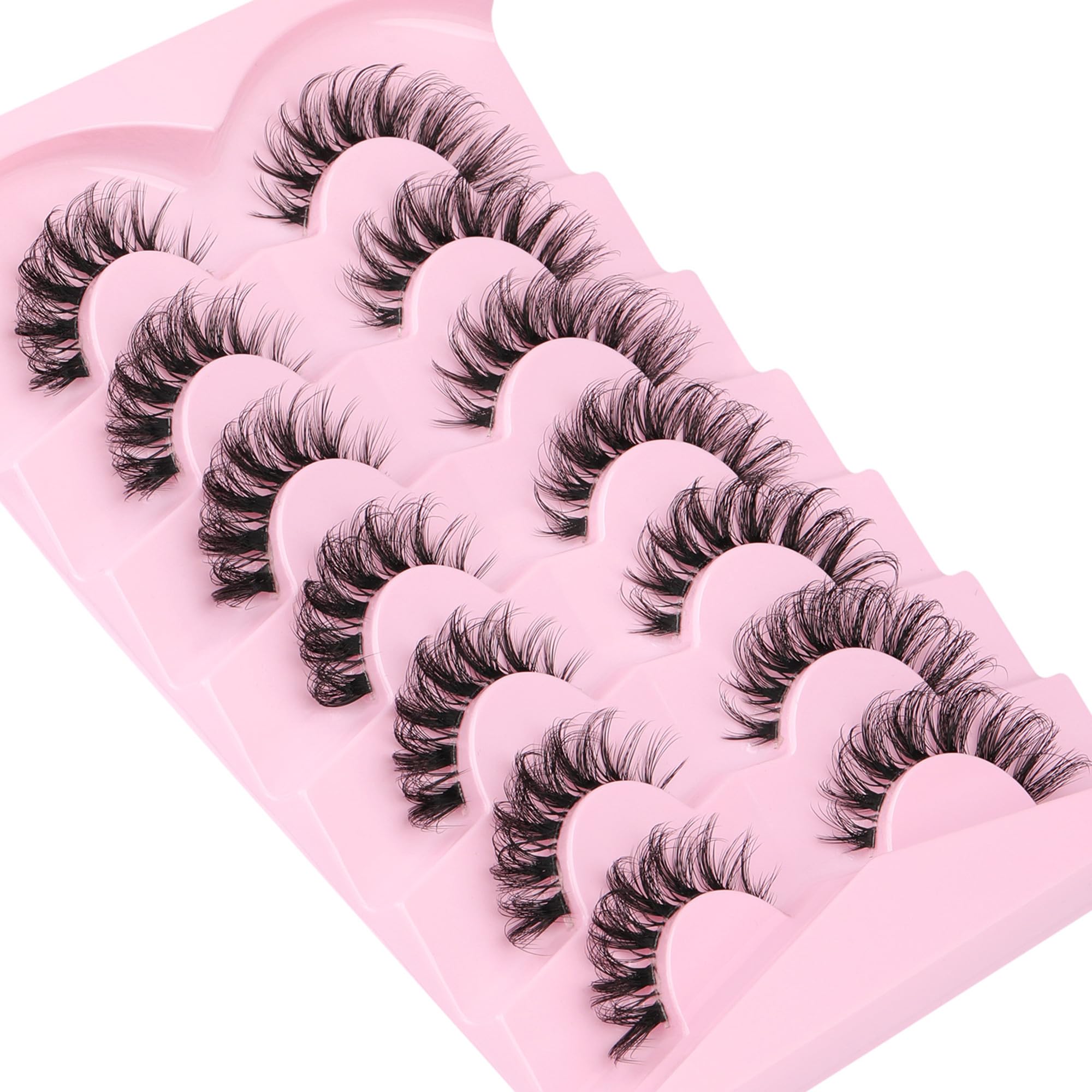 Ruairie Pestañas Falsas Mink Sintético 16 mm, 7 Pares – Aspecto Natural y Efecto Ojo de Gato