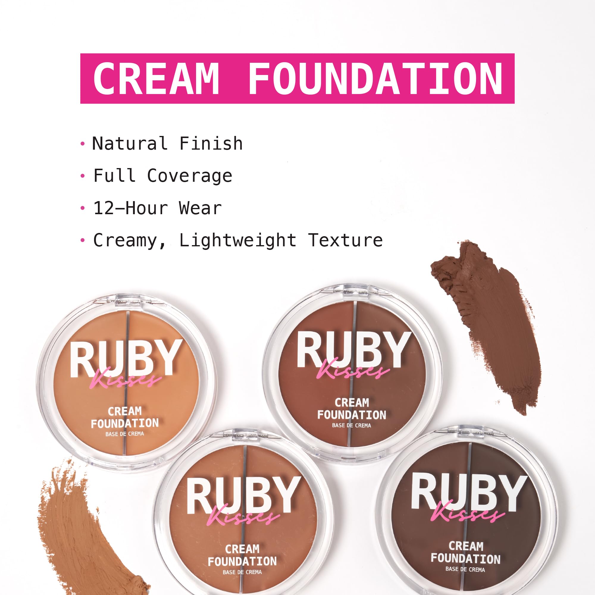 Aplicador crema de Ruby Kisses 3D Face Creator, fácil de usar para look pulido.