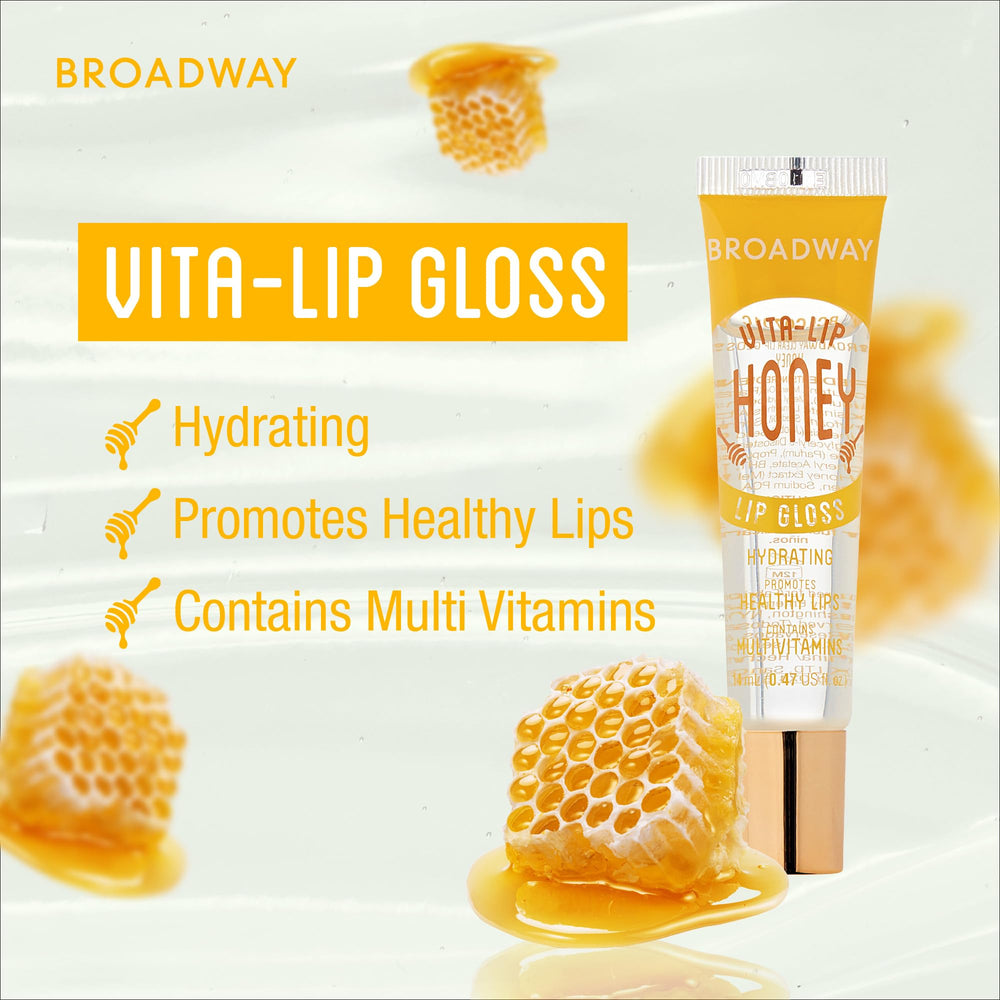 Ruby Kisses Broadway Vita-Lip brillo de alta duración para labios hidratados todo el día.