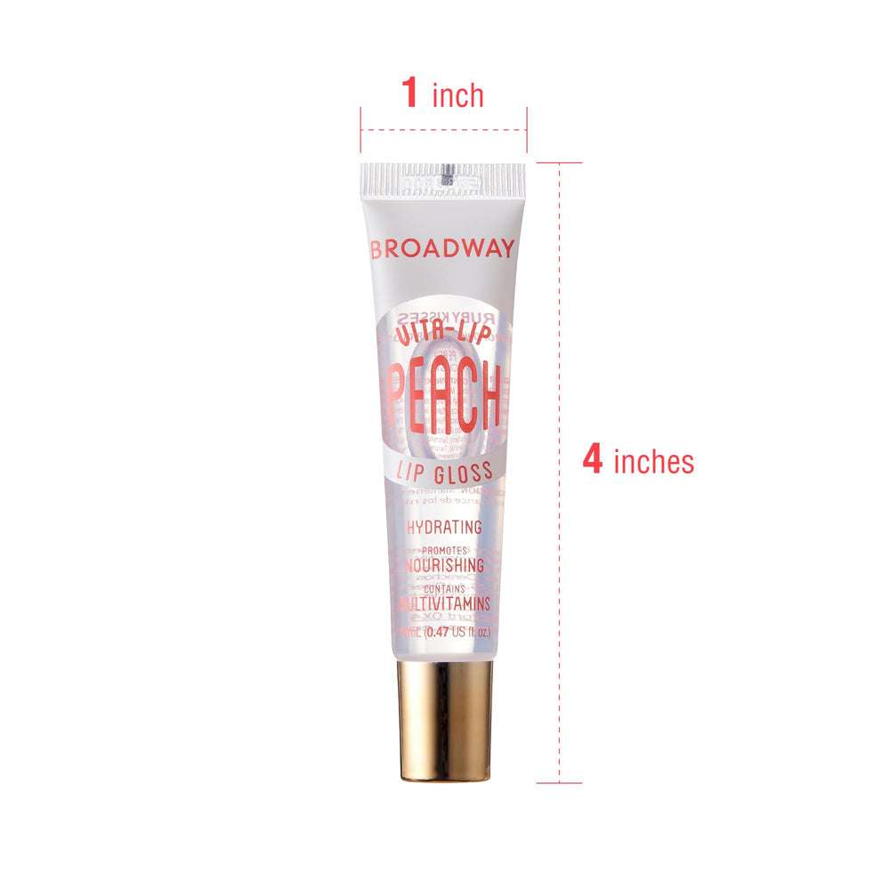 Ruby Kisses Broadway Vita-Lip brillo alto, acabado radiante sin pegar.