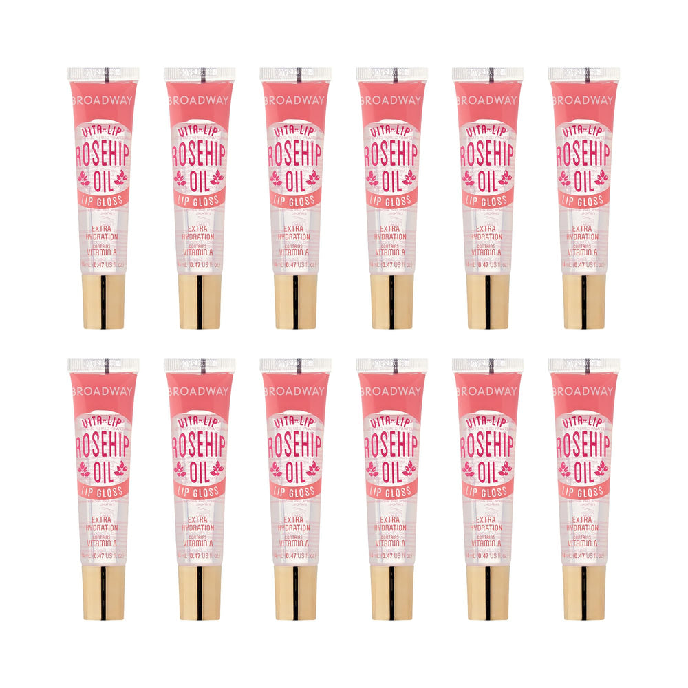 Ruby Kisses Broadway Vita-Lip Brillo transparente para labios con hidratación suave y acabado brillante.