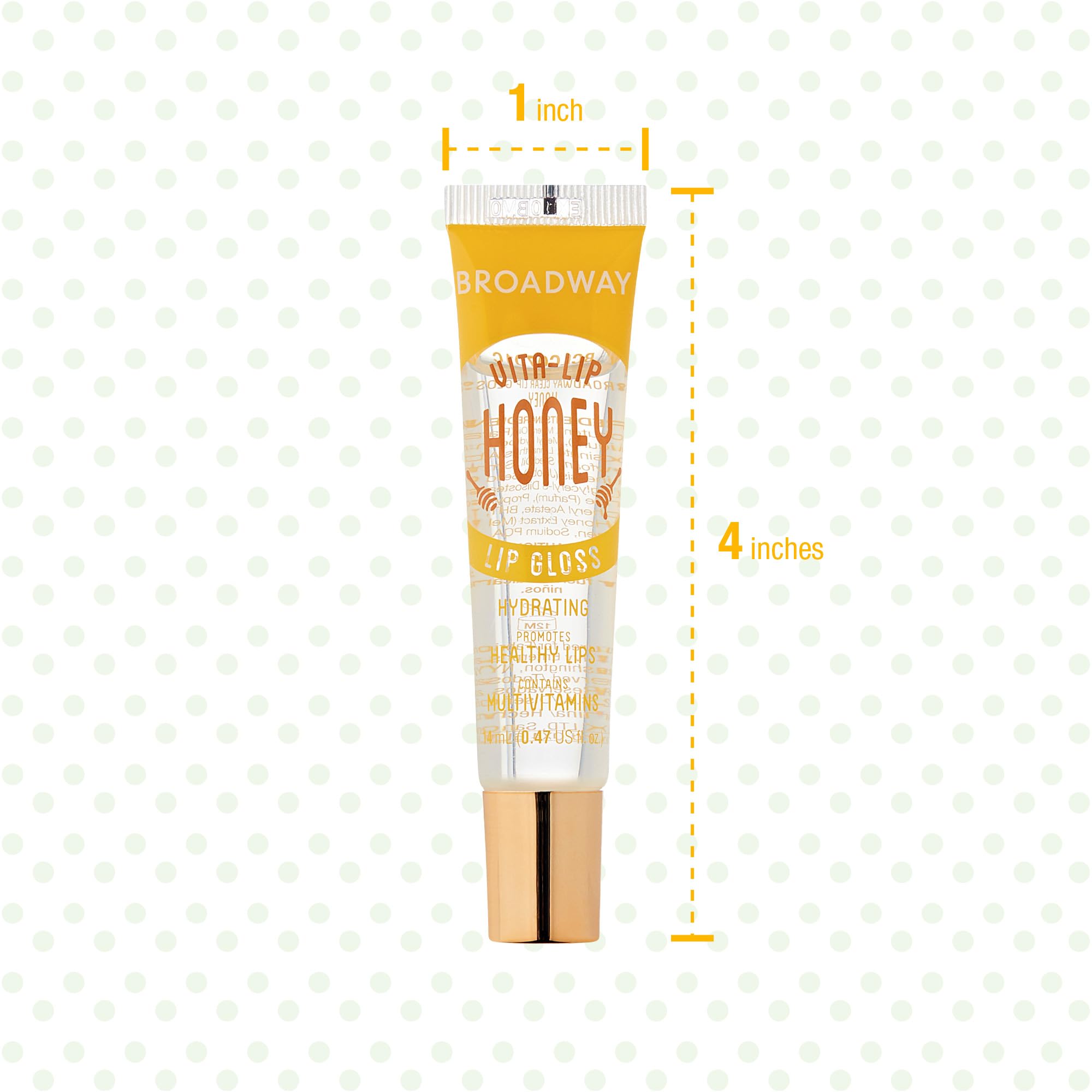 Ruby Kisses Broadway Vita-Lip Gloss mezcla aceites naturales para nutrir labios.