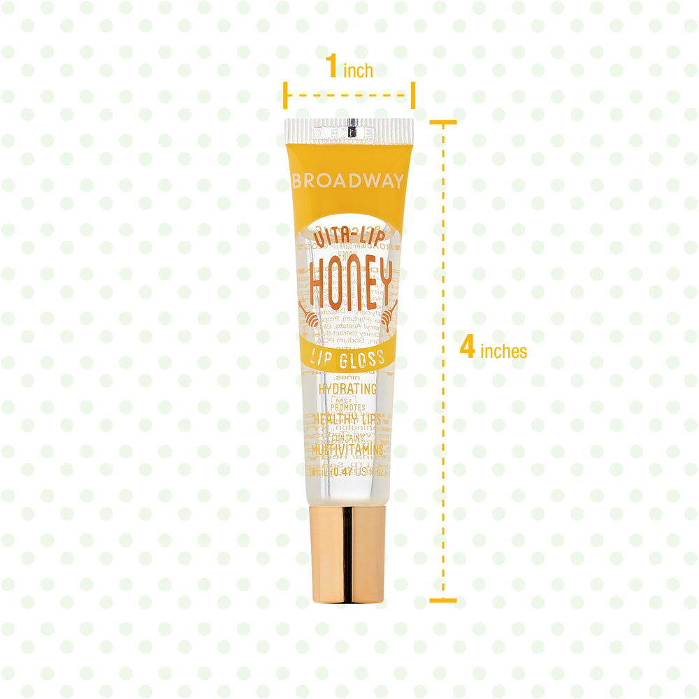 Ruby Kisses Broadway Vita-Lip Gloss mezcla aceites naturales para nutrir labios.