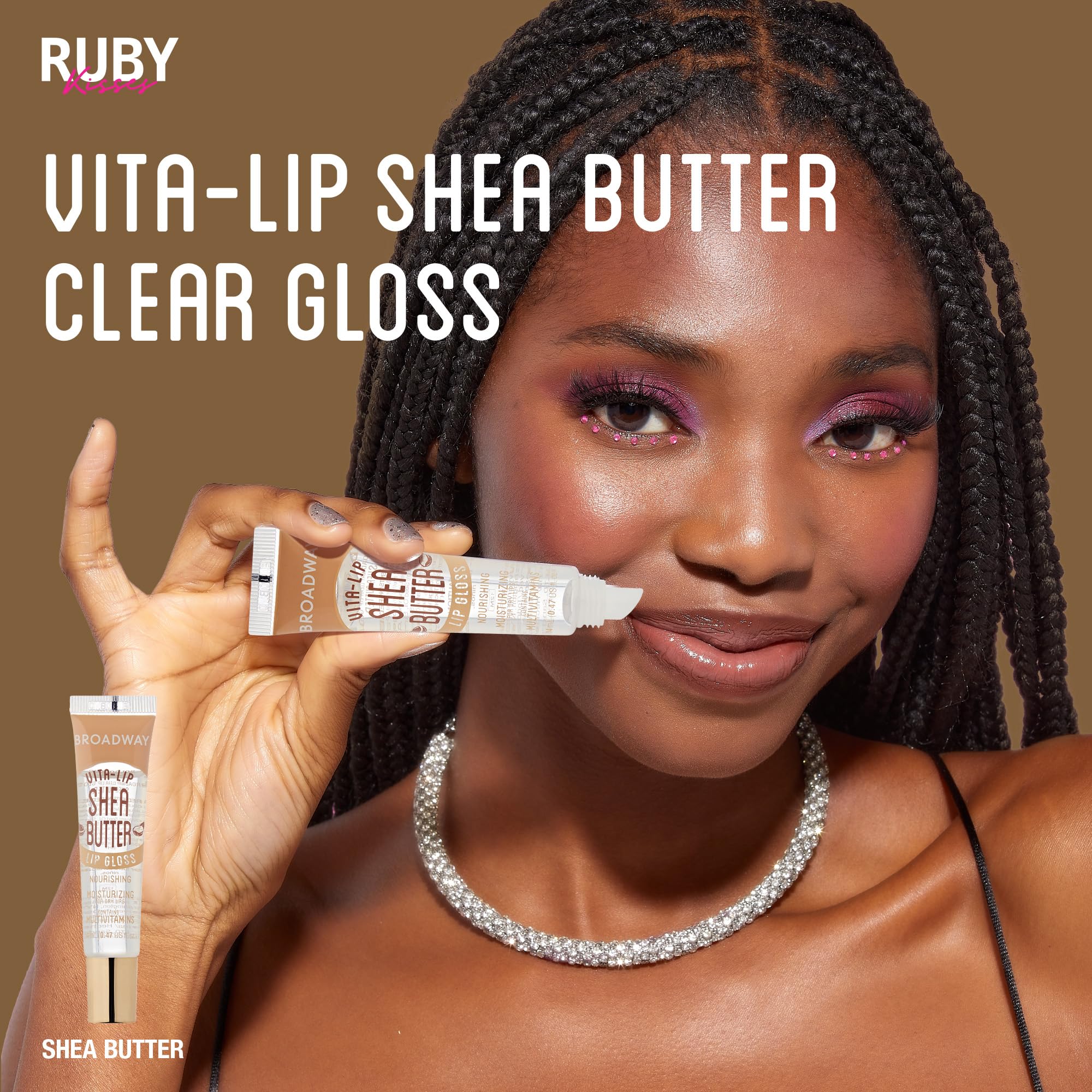 Ruby Kisses Broadway Vita-Lip Gloss mentolado aporta frescura.