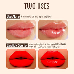 Textura gel ligera de Ruby Kisses Broadway Vita-Lip Gloss para sensación fresca